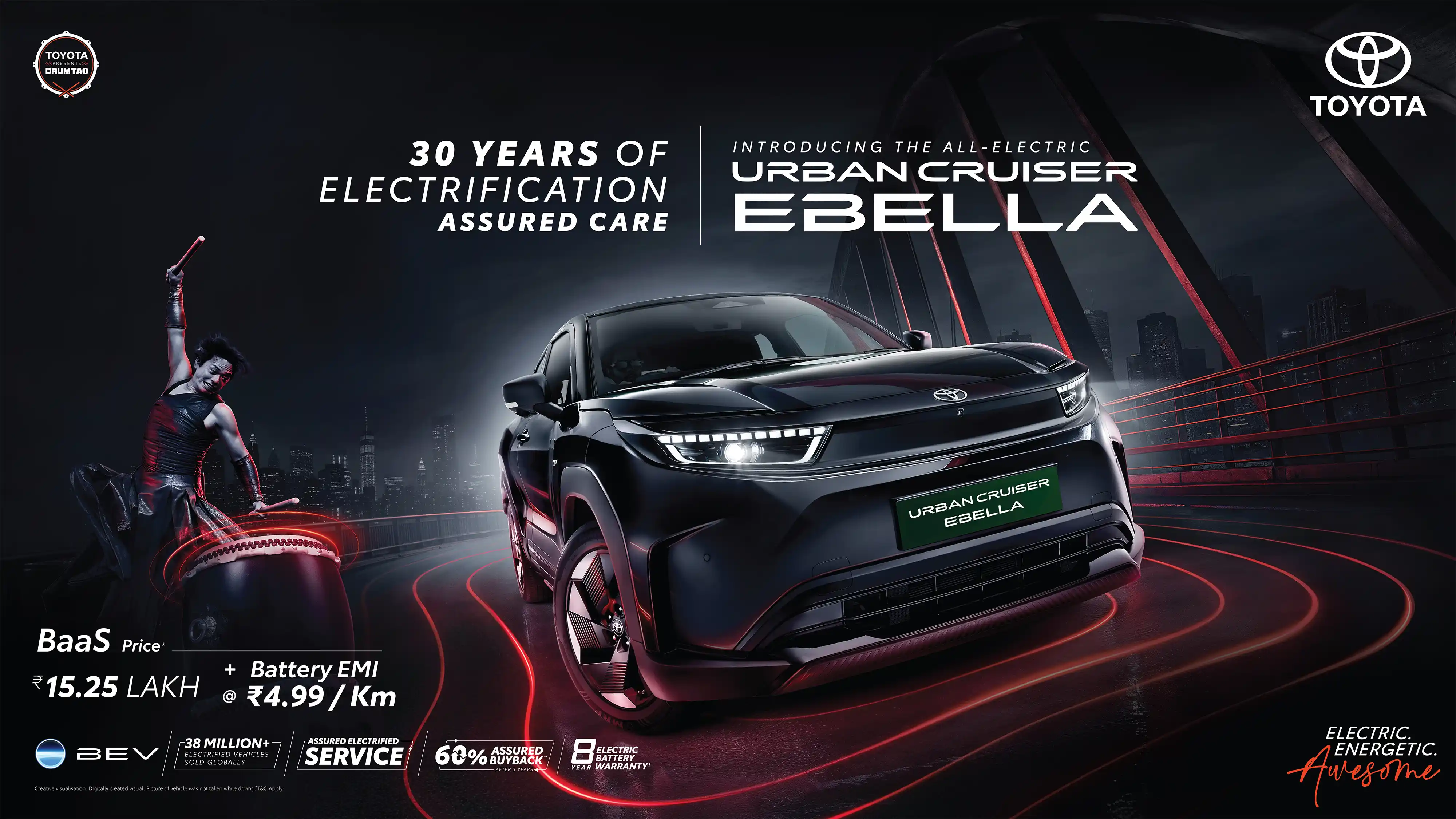 Toyota Urban Cruiser Ebella all-electric SUV campaign banner