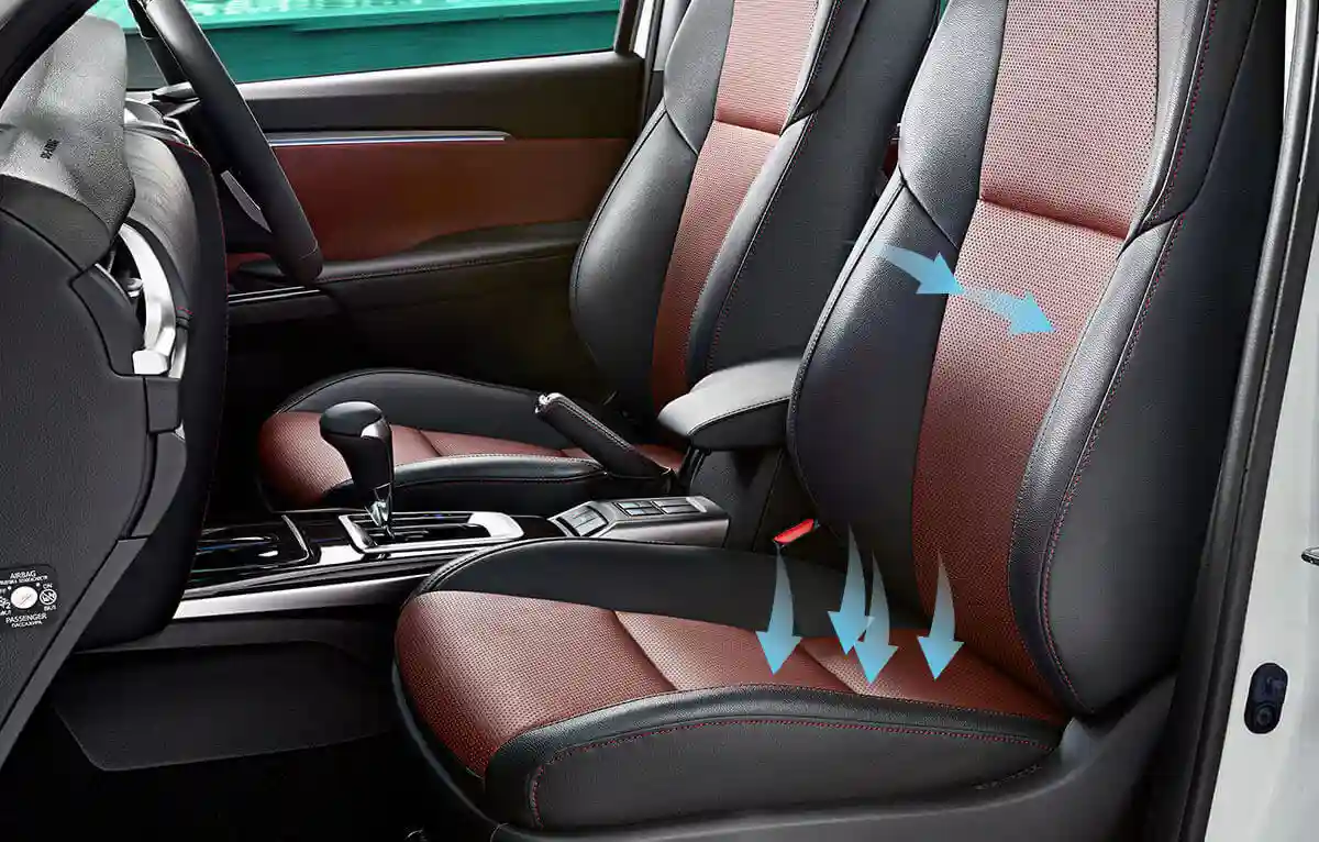 Toyota Legender interior: Superior Suction based Seat Ventilation System (Front Row)